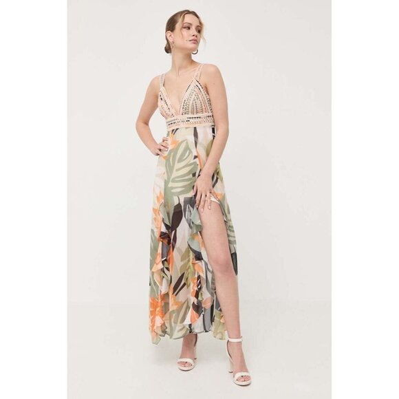 Guess Eco Serena Tropical Maxi Dress Size Small - Picture 1 of 7